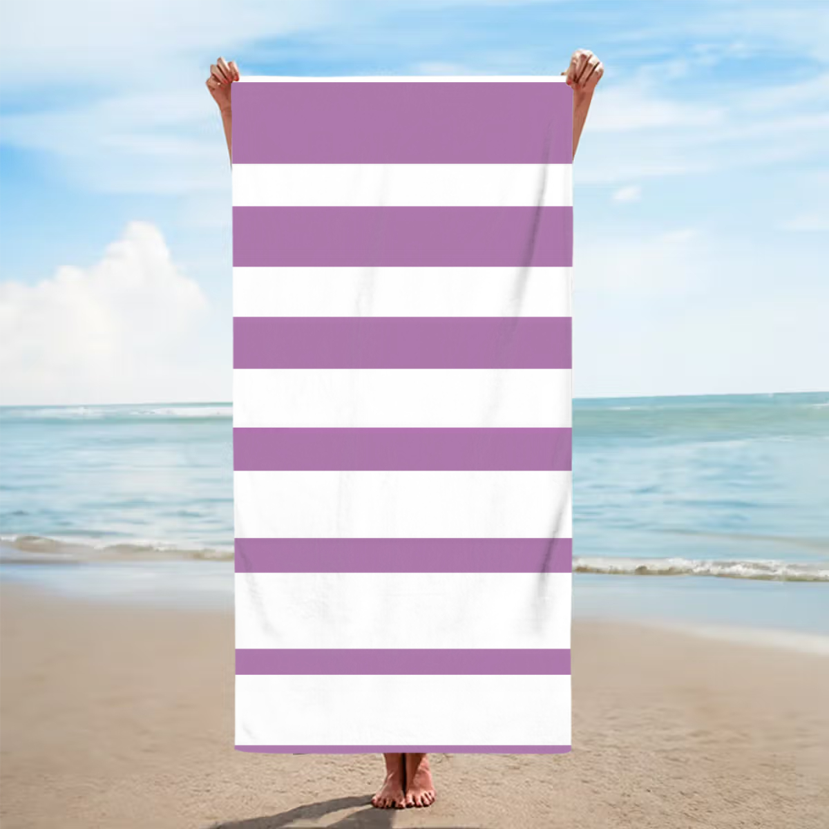 Personalized Classic Stripe Quick-Dry Beach Towel – Oversized Summer Gift