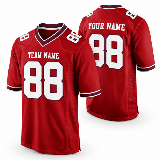 Personalized Crimson Legacy Football Jersey – Custom Name & Number Game Day Shirt - GFN01FJ003