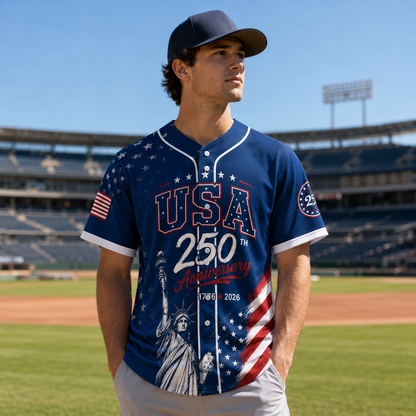 Personalized Liberty Navy 250 Baseball Jersey – Custom Name America Freedom Shirt - GFN01BJ005