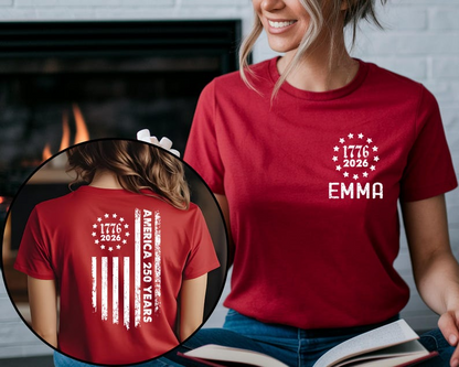 Personalized Independence Day Shirt, 250 Years of USA Gift, Custom Happy Birthday Tshirt