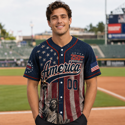 Personalized Liberty Wave 250 Baseball Jersey – Custom Name America Freedom Shirt - GFN01BJ003