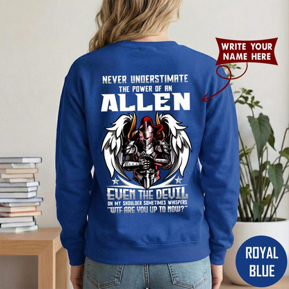 NEVER UNDERESTIMATE THE POWER OF AN ALLEN EVEN THE DEVIL ON MY SHOULDER SOMETIMES WHISPERS WTF ARE YOU UP TO NOW?