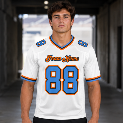 Personalized  Blue Blaze Football Jersey – Custom Name & Number Game Day Shirt- GFN01FJ004