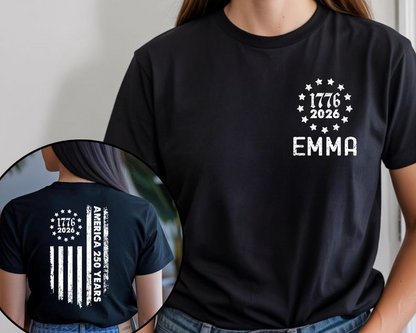 Personalized Independence Day Shirt, 250 Years of USA Gift, Custom Happy Birthday Tshirt