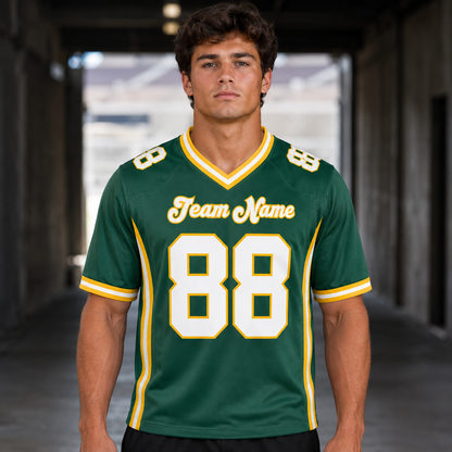 Personalized Forest Gold Football Jersey – Custom Name & Number Game Day Shirt - GFN01FJ002