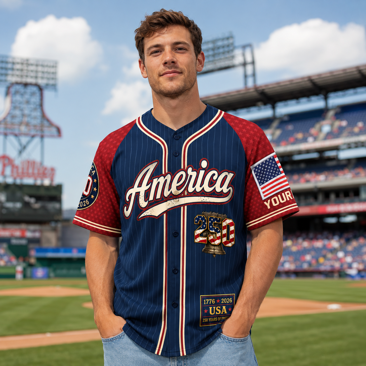Personalized Capitol Bell 250 Baseball Jersey – Custom Name America Freedom Shirt - GFN01BJ007