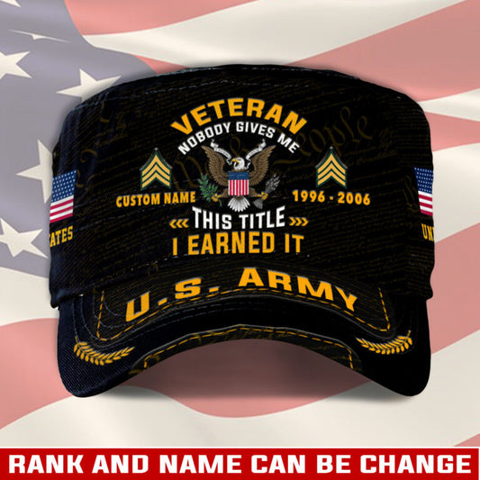Personalized US Veteran Cap - Military Cap - This Title I Earned It