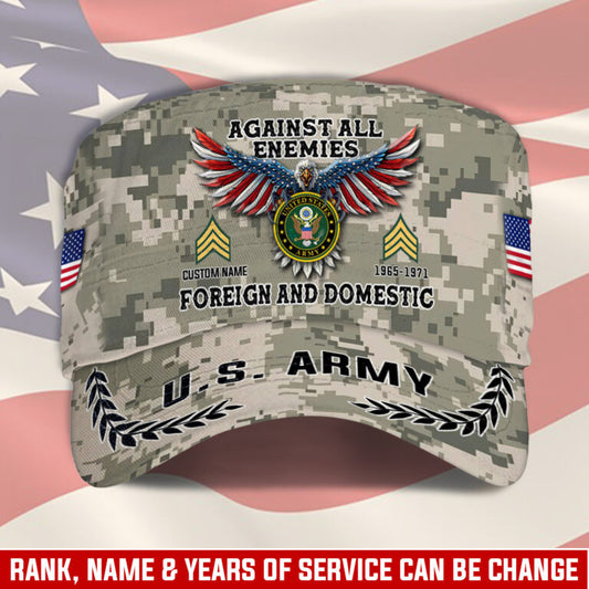 Personalized US Veteran Cap - Military Cap - Foreign And Domestic