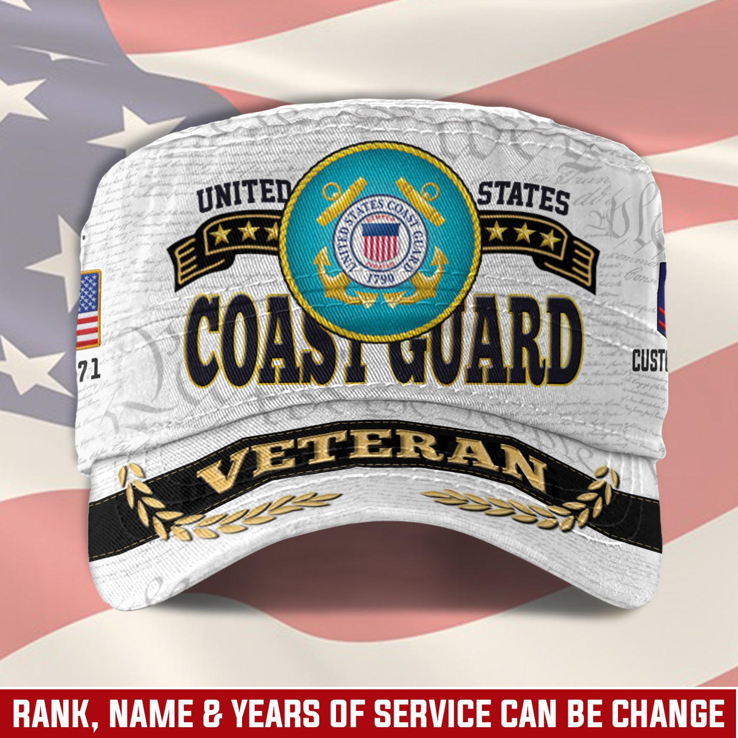 Personalized US Veteran Cap - Military Cap - American Warrior