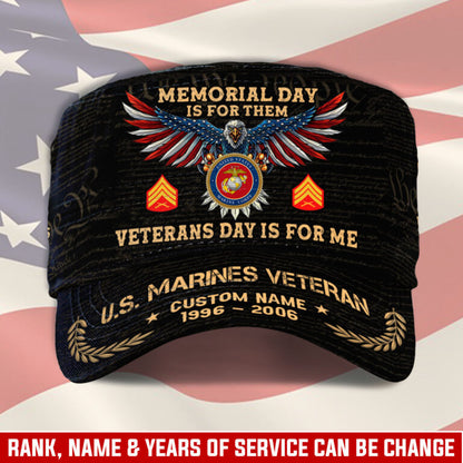 Personalized US Veteran Cap - Military Cap - Been There - Veterans Day Is For Me