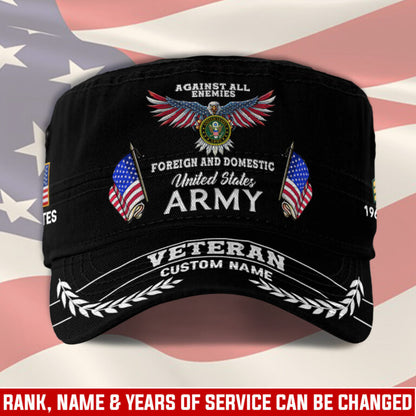 Personalized US Veteran Cap - Military Cap - Been There - Again All Enemies