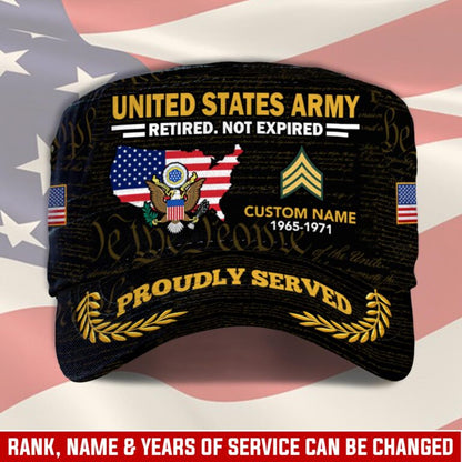 Personalized US Veteran Cap - Military Cap - Been There - Retired Not Expired
