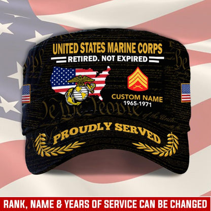 Personalized US Veteran Cap - Military Cap - Been There - Retired Not Expired