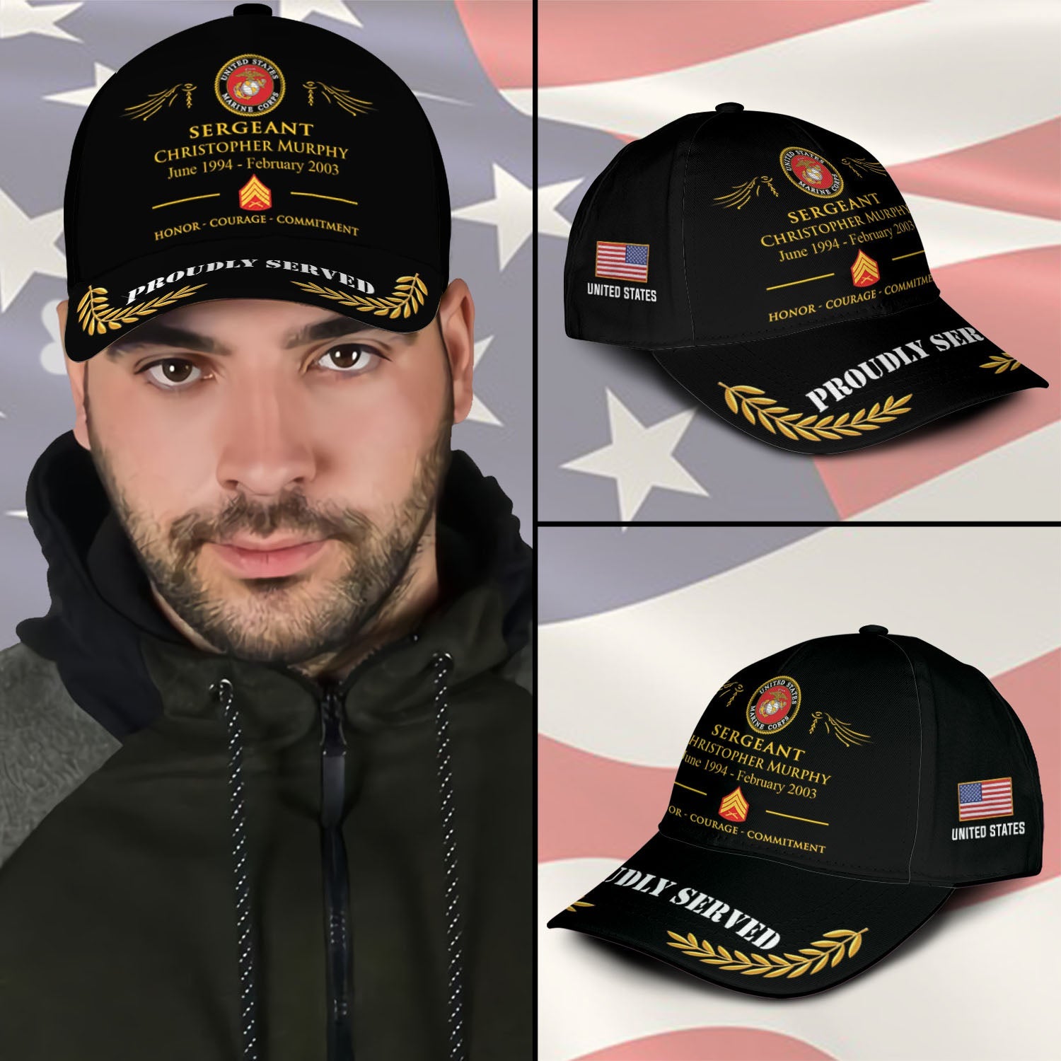 US Marine Corps – Classic Cap – TKE7895 – Proud US Veteran