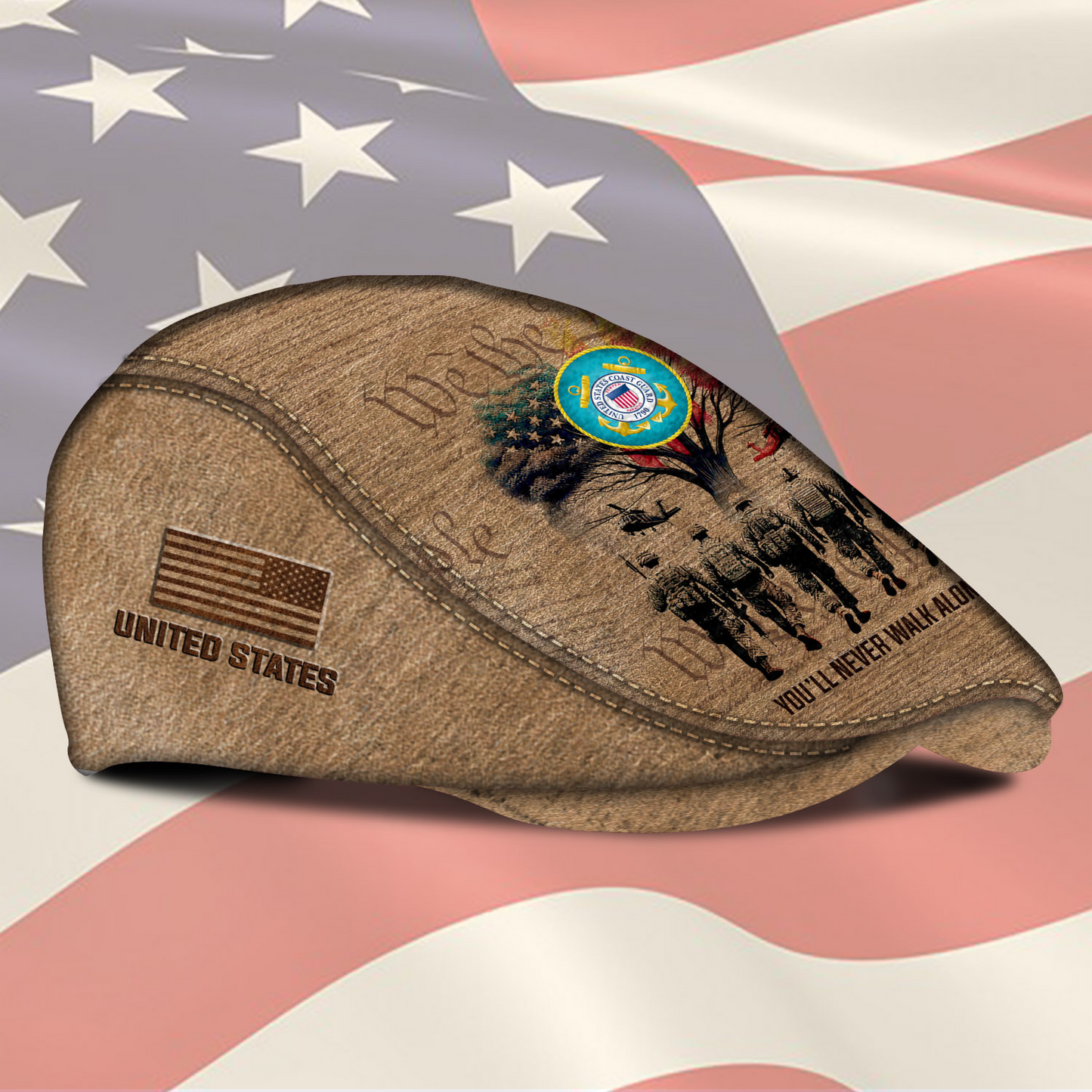 Personalized U.S. Coast Guard Rank Jeff Cap