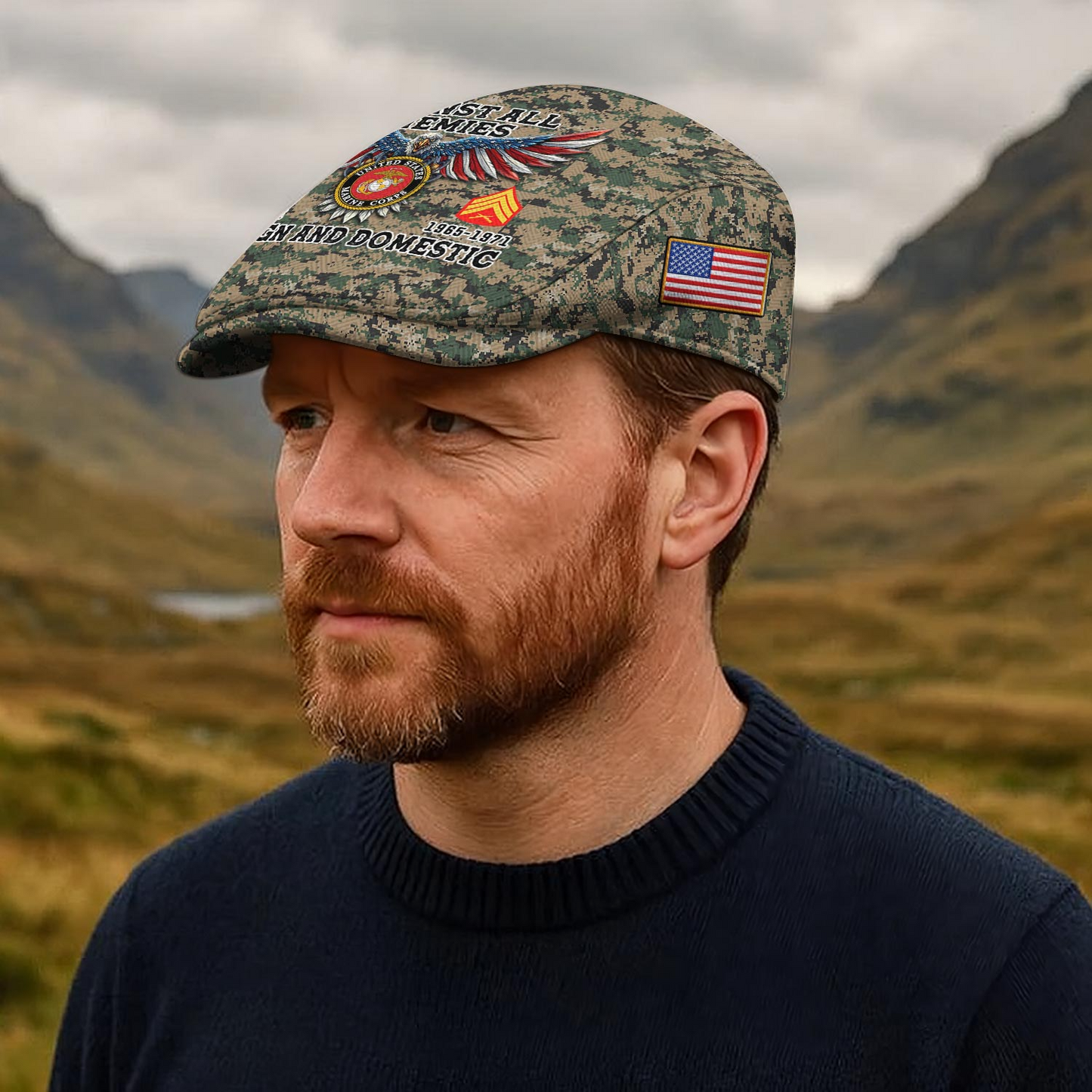Custom U.S. Marine Corps Jeff Cap – Name, Rank & Service Years Personalized