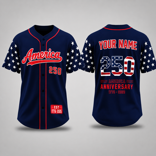 Personalized Starfield America 250 Baseball Jersey – Custom Name America Freedom Shirt - GFN01BJ006