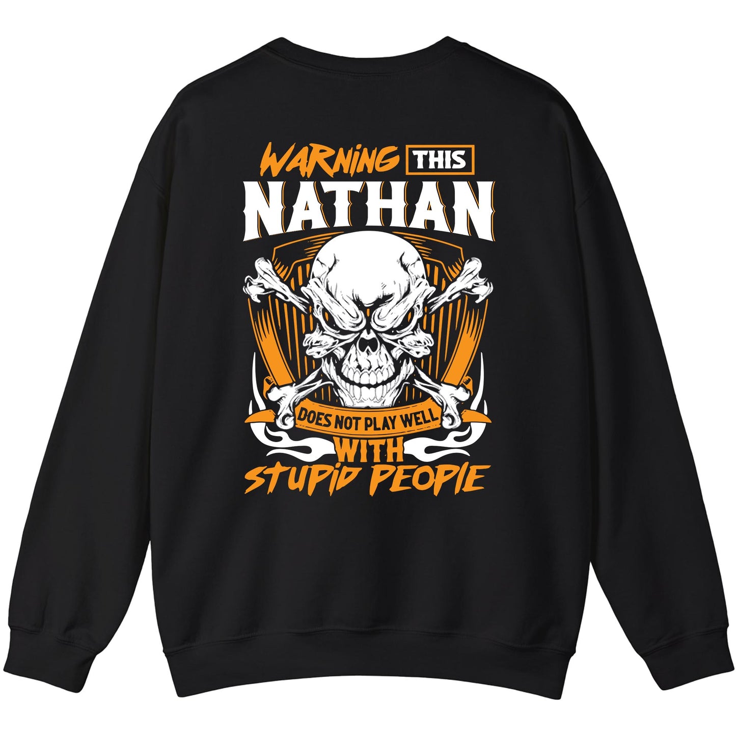 NATHAN - TC01TS003 - Warning This NATHAN Does Not Play Well With Stupid People - Personalized Shirt, Premium Gift for Anniversary