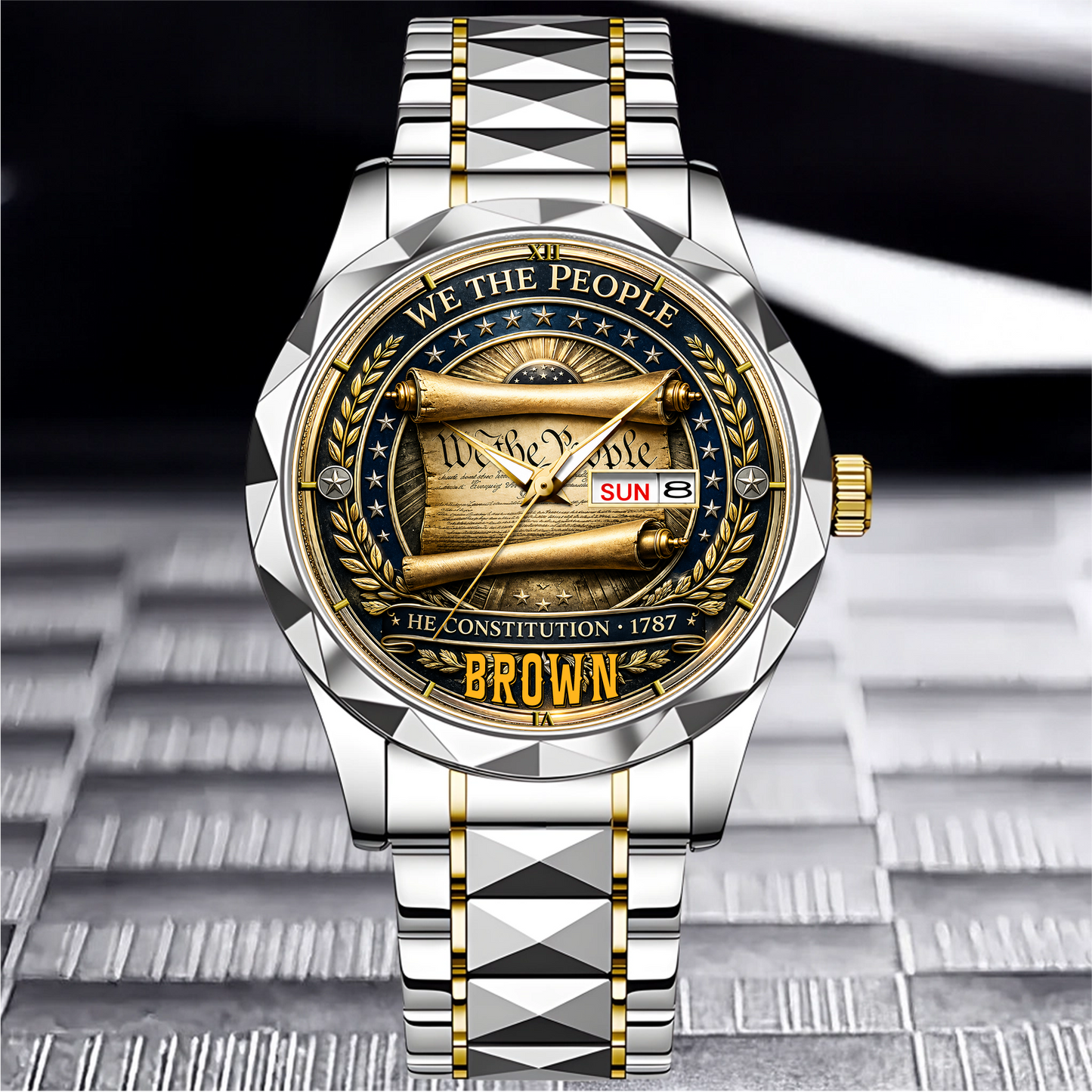 BROWN - TC01WT008 - Constitution & Liberty Customized America 250th Anniversary Watch