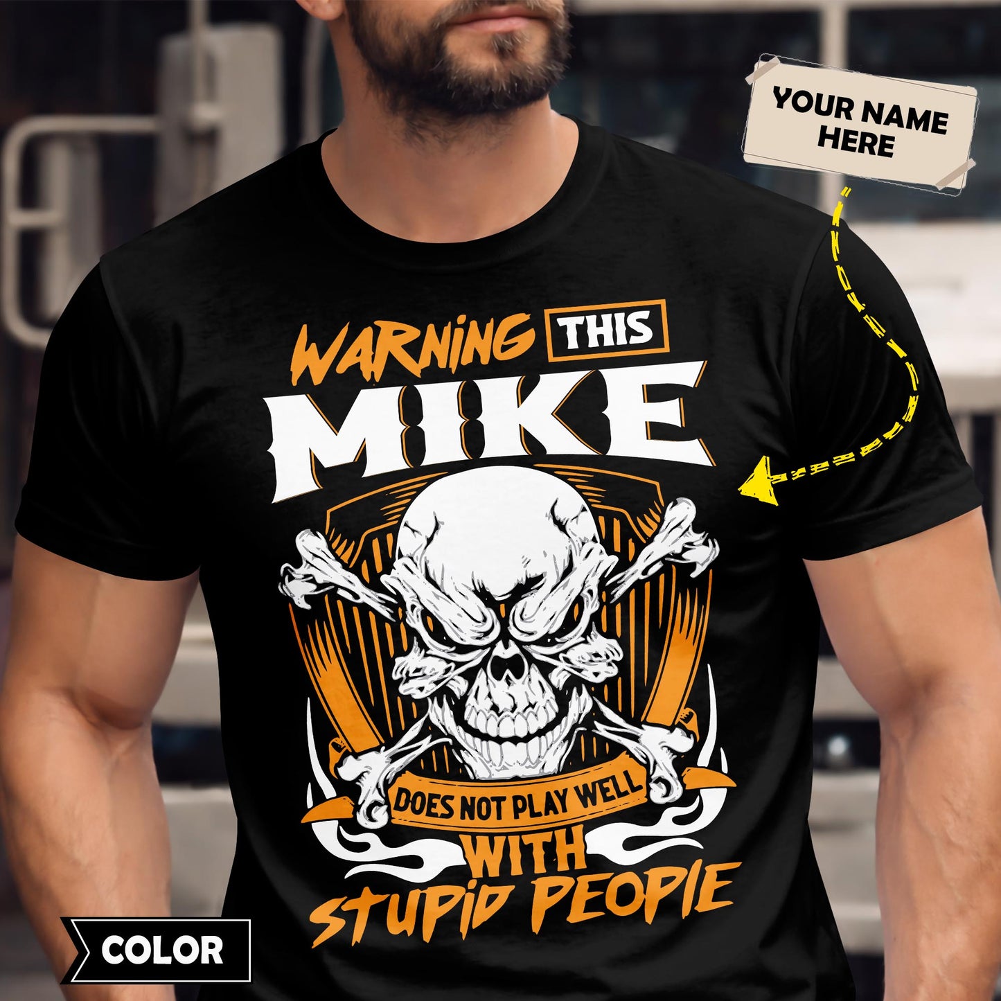MIKE - TC01TS003 - Warning This MIKE Does Not Play Well With Stupid People - Personalized Shirt, Premium Gift for Anniversary