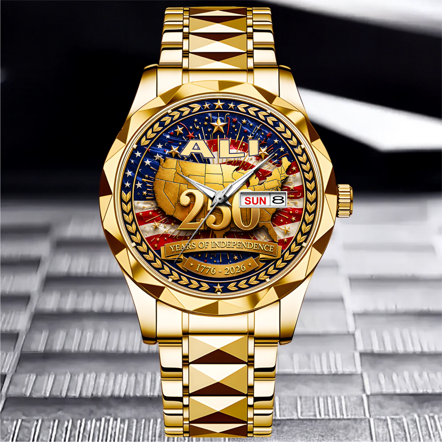 ALI - TC01WT010 - Customized 250th Anniversary USA Watch