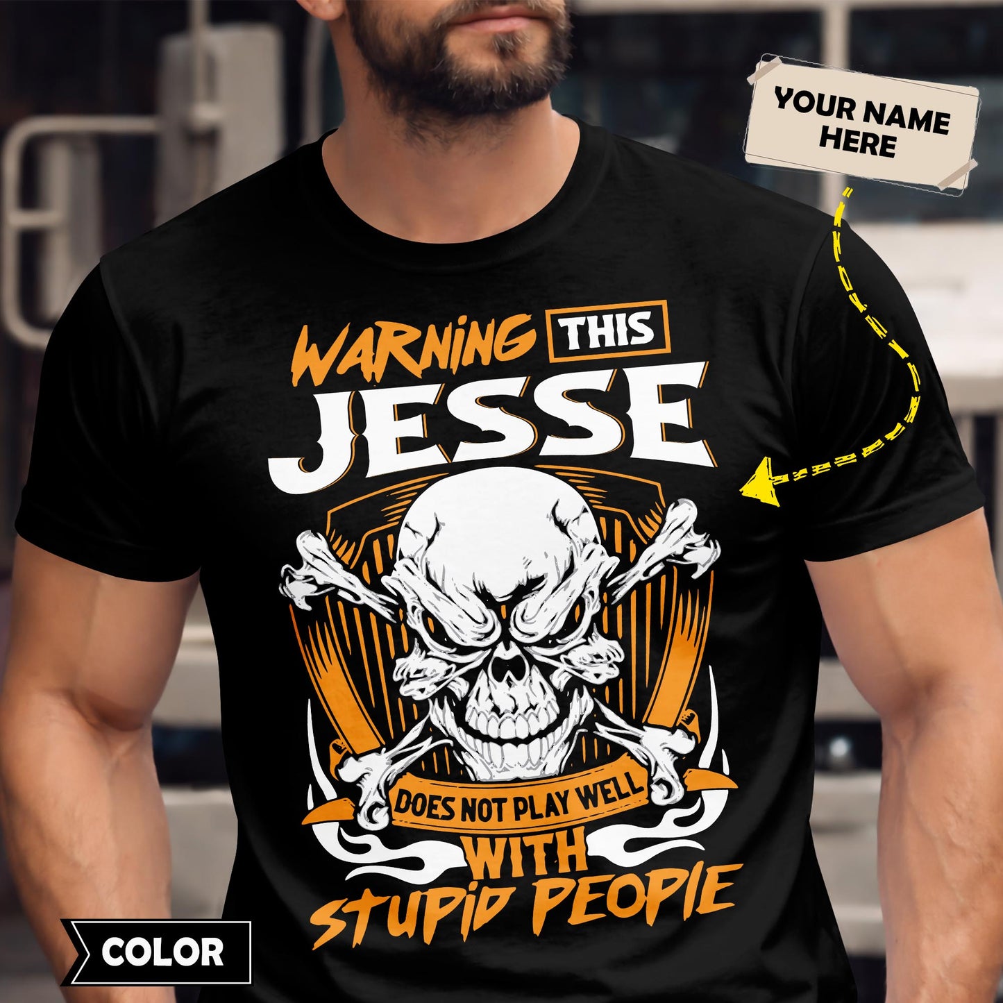 JESSE - TC01TS003 - Warning This JESSE Does Not Play Well With Stupid People - Personalized Shirt, Premium Gift for Anniversary