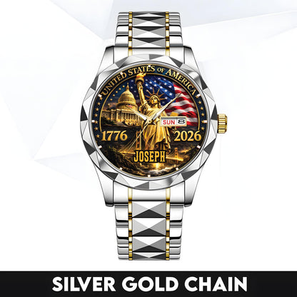 JOSEPH - TC01WT004 - Liberty Statue & Flag Customized America 250th Anniversary Watch