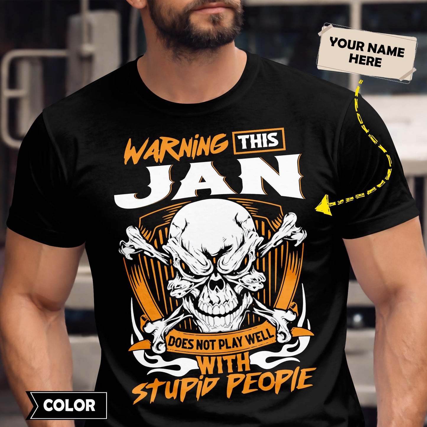 JAN - TC01TS003 - Warning This JAN Does Not Play Well With Stupid People - Personalized Shirt, Premium Gift for Anniversary