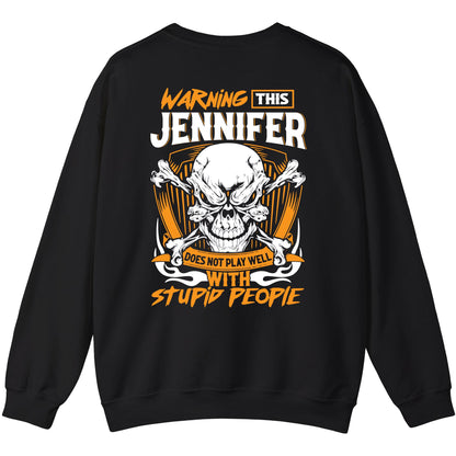 JENNIFER - TC01TS003 - Warning This JENNIFER Does Not Play Well With Stupid People - Personalized Shirt, Premium Gift for Anniversary