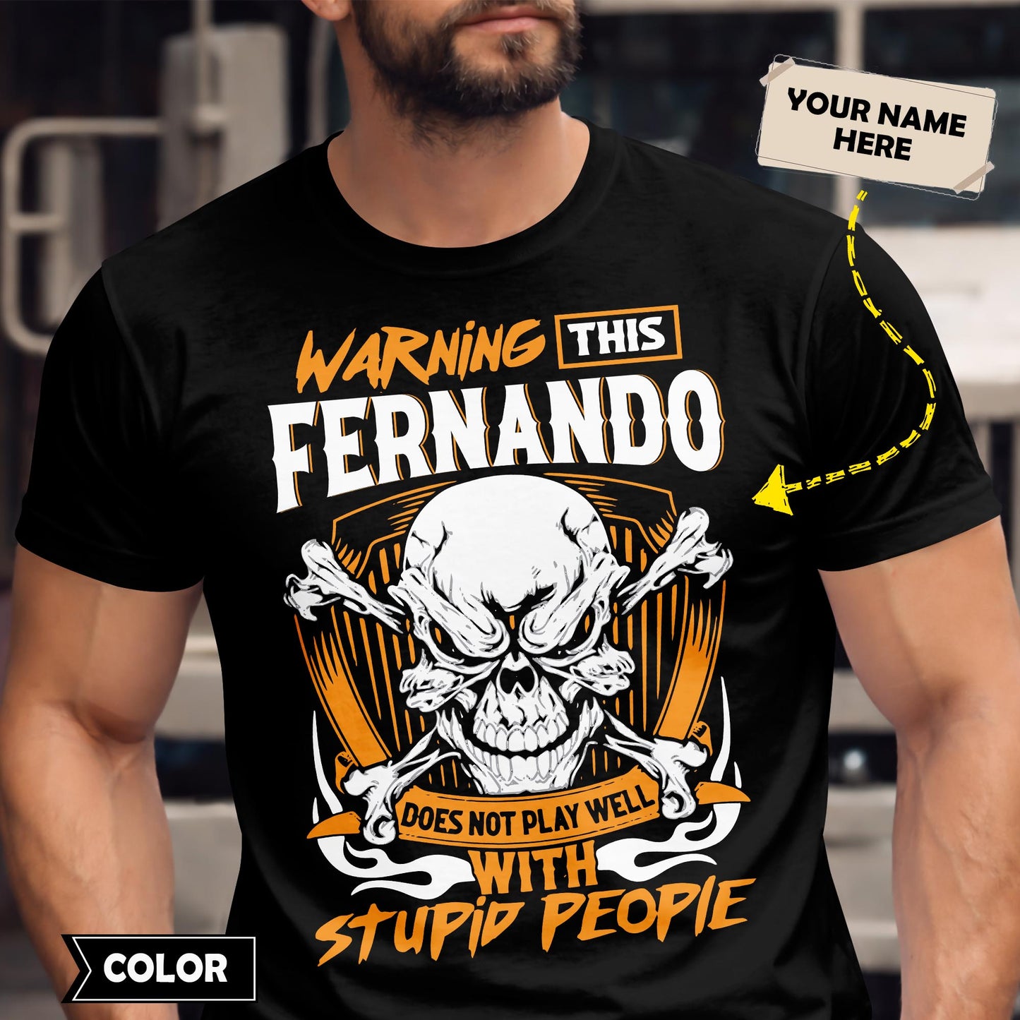 FERNANDO - TC01TS003 - Warning This FERNANDO Does Not Play Well With Stupid People - Personalized Shirt, Premium Gift for Anniversary