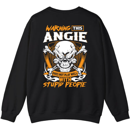 ANGIE - TC01TS003 - Warning This ANGIE Does Not Play Well With Stupid People - Personalized Shirt, Premium Gift for Anniversary