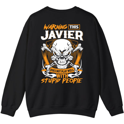 JAVIER - TC01TS003 - Warning This JAVIER Does Not Play Well With Stupid People - Personalized Shirt, Premium Gift for Anniversary