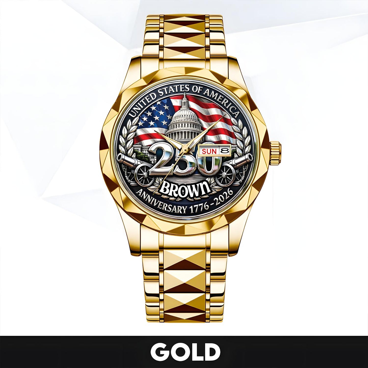 BROWN - TC01WT005 - Customized USA 250th Anniversary Capitol Watch
