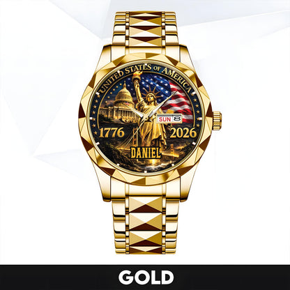 DANIEL - TC01WT004 - Liberty Statue & Flag Customized America 250th Anniversary Watch