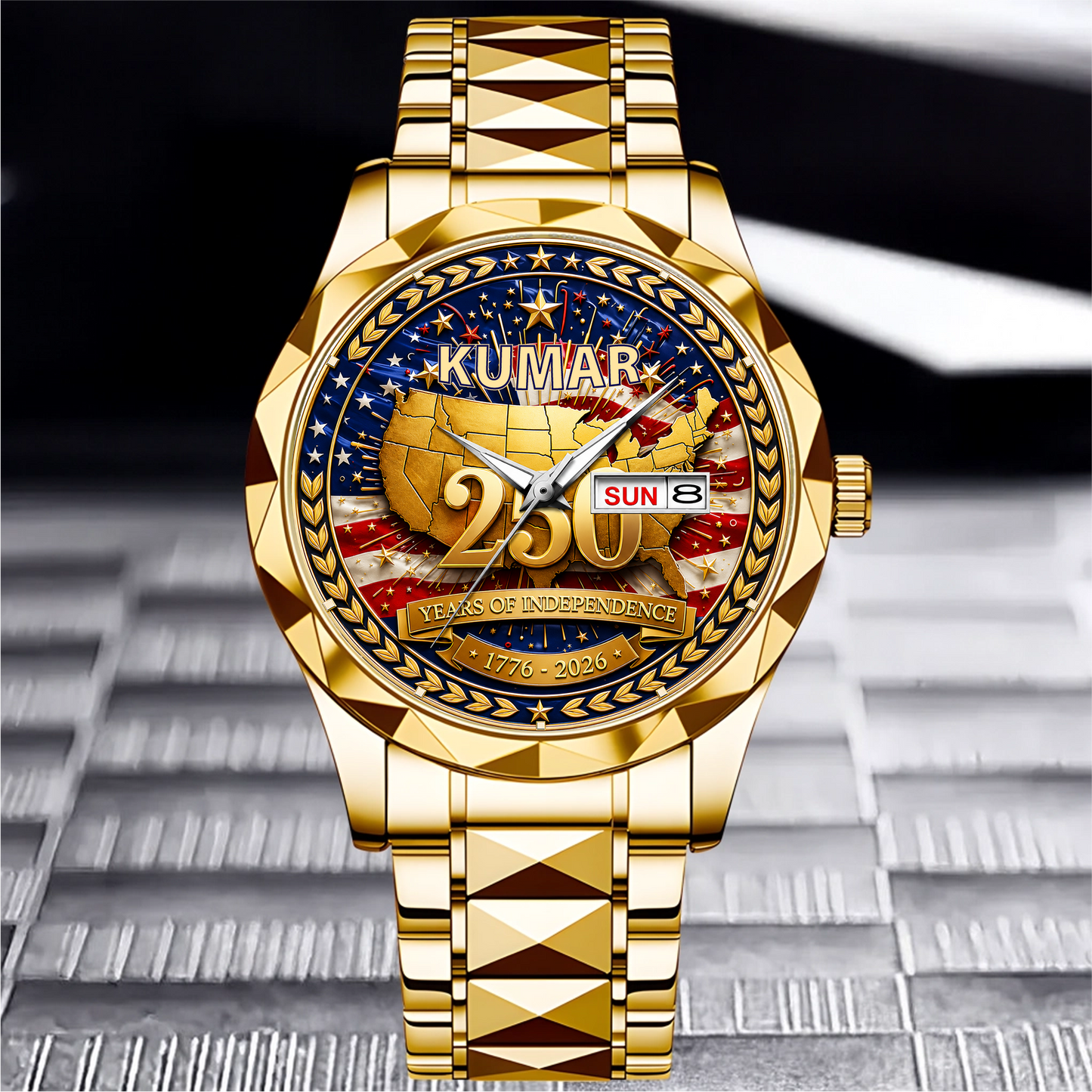 KUMAR - TC01WT010 - Customized 250th Anniversary USA Watch