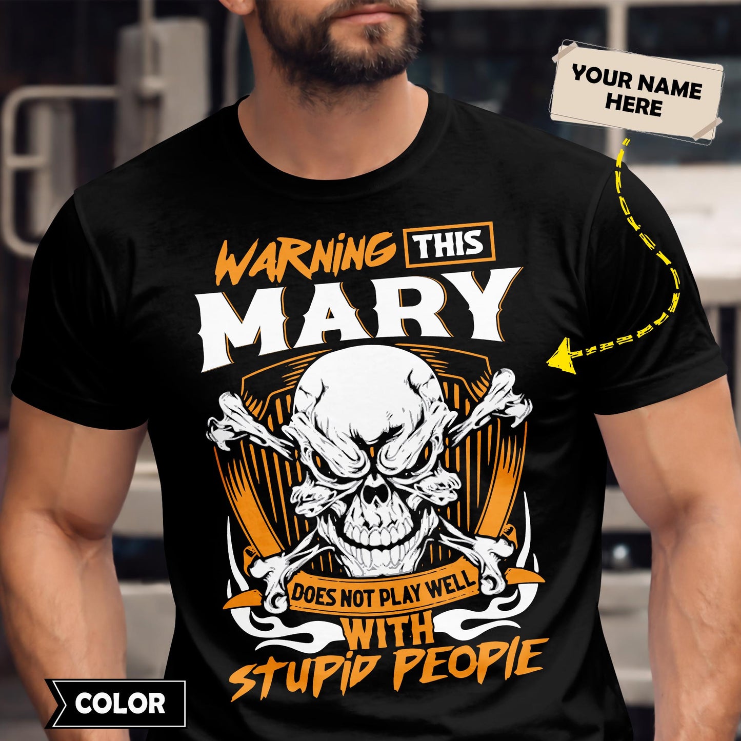 MARY - TC01TS003 - Warning This MARY Does Not Play Well With Stupid People - Personalized Shirt, Premium Gift for Anniversary