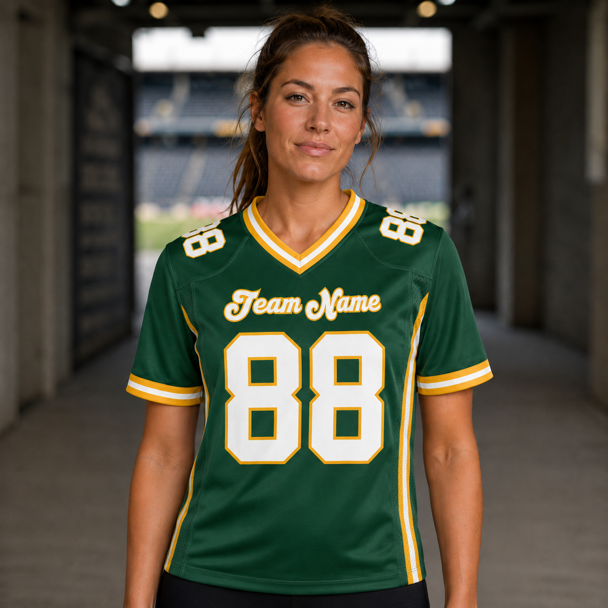 Personalized Forest Gold Football Jersey – Custom Name & Number Game Day Shirt - GFN01FJ002