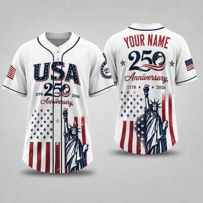 Personalized Heritage Stars 250 Baseball Jersey – Custom Name America Freedom Shirt - GFN01BJ004