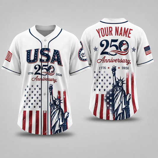 Personalized Heritage Stars 250 Baseball Jersey – Custom Name America Freedom Shirt - GFN01BJ004