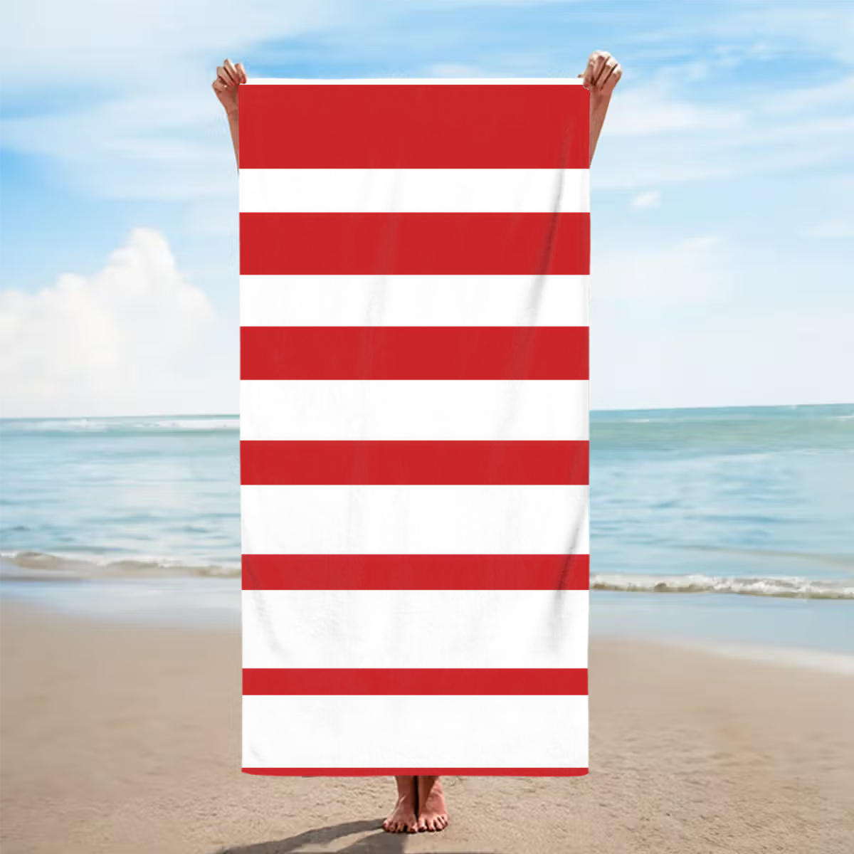 Personalized Classic Stripe Quick-Dry Beach Towel – Oversized Summer Gift
