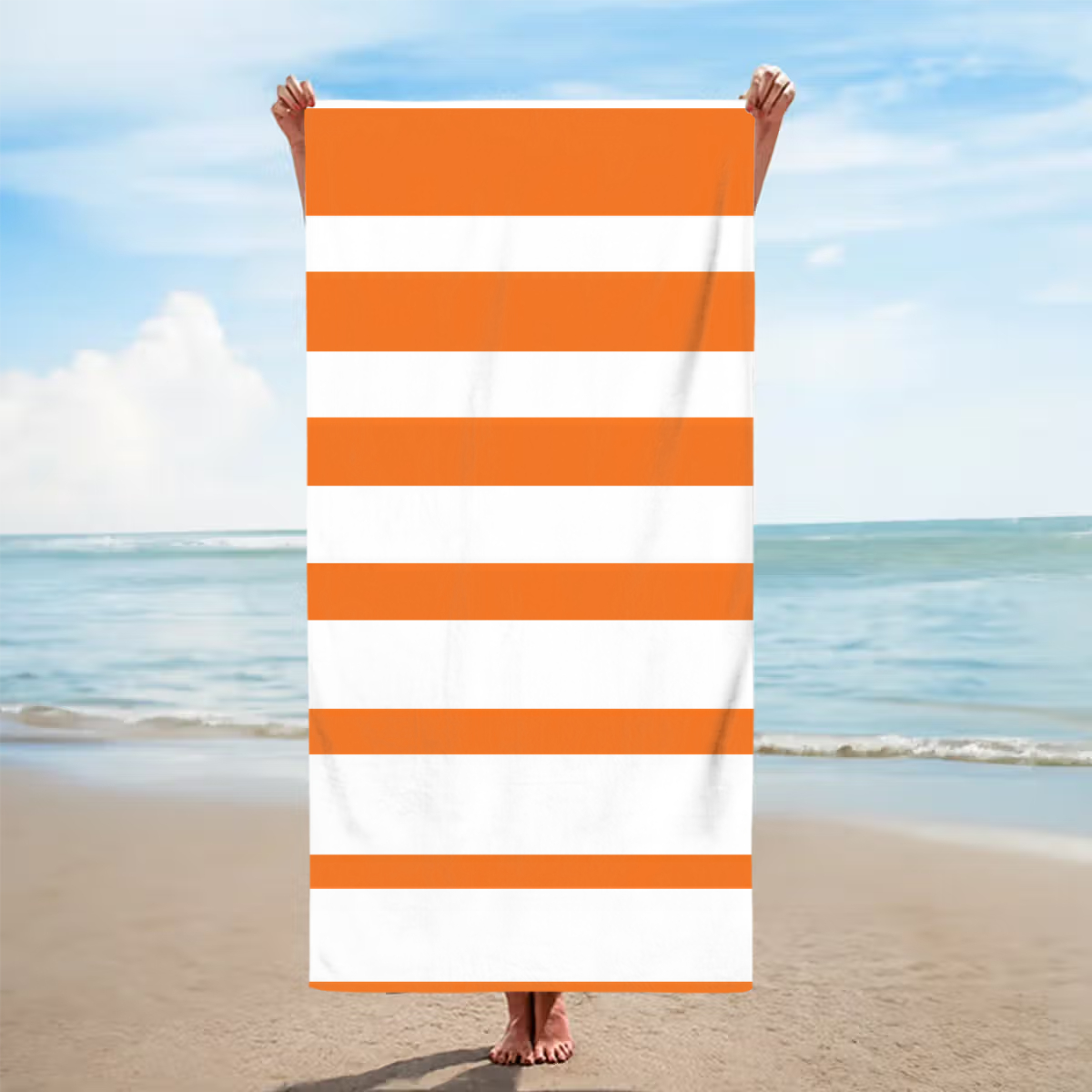 Personalized Classic Stripe Quick-Dry Beach Towel – Oversized Summer Gift