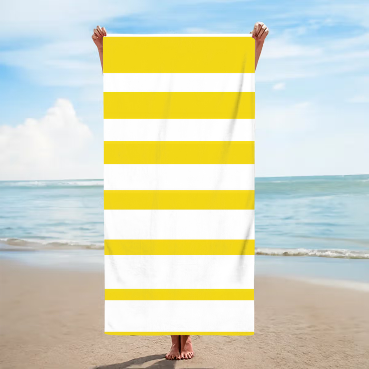 Personalized Classic Stripe Quick-Dry Beach Towel – Oversized Summer Gift