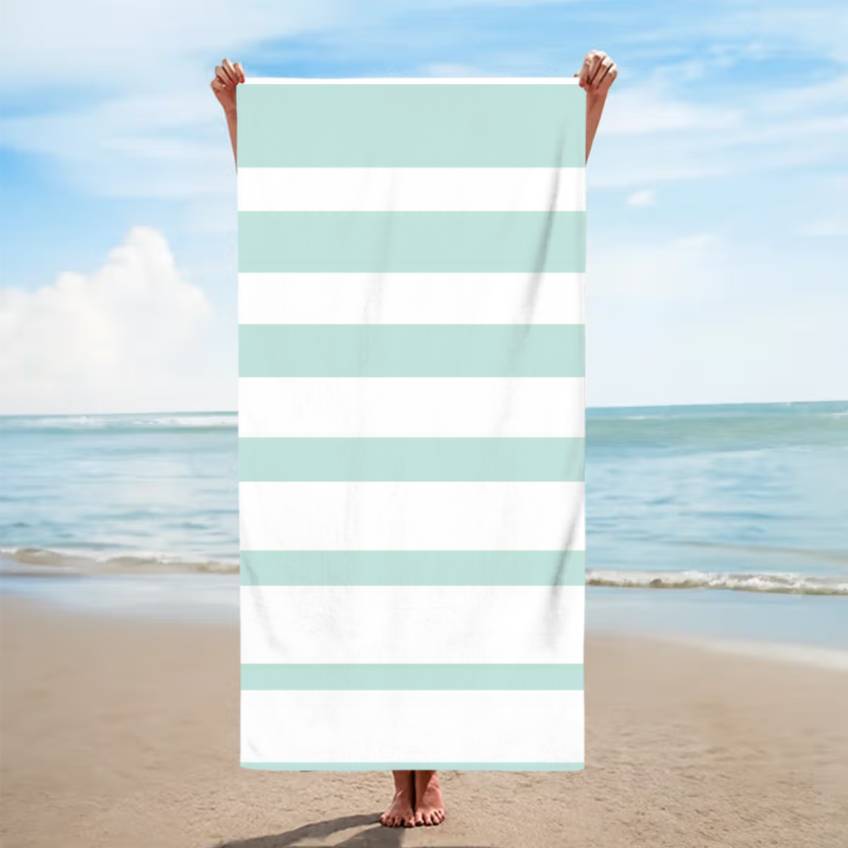 Personalized Classic Stripe Quick-Dry Beach Towel – Oversized Summer Gift