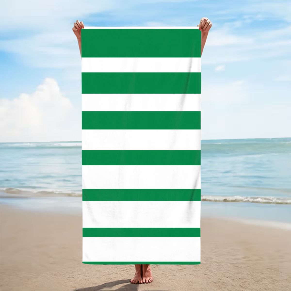 Personalized Classic Stripe Quick-Dry Beach Towel – Oversized Summer Gift