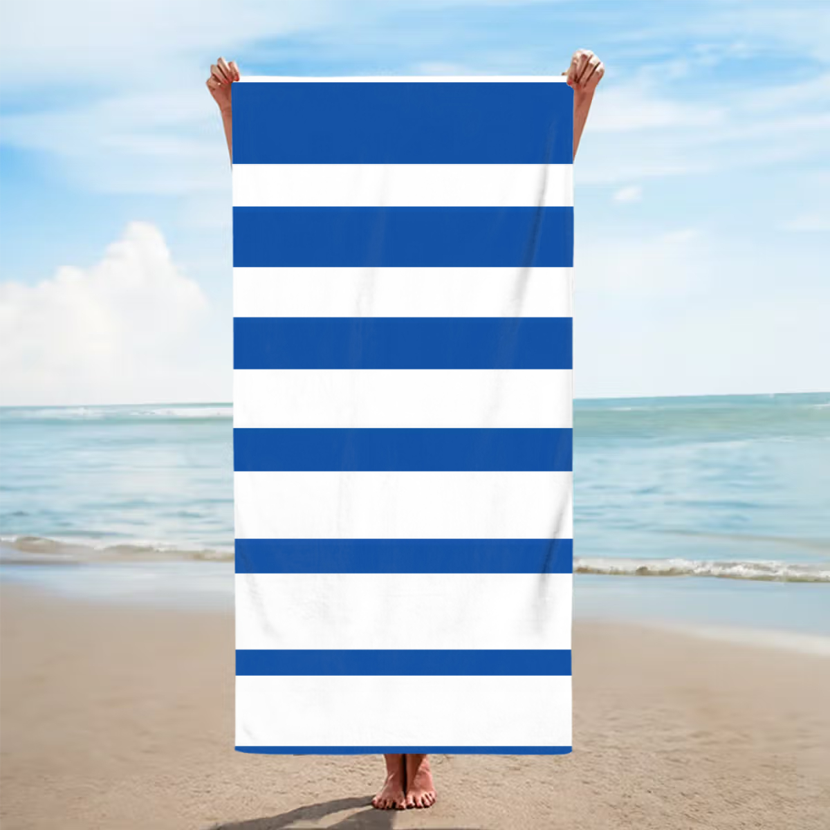 Personalized Classic Stripe Quick-Dry Beach Towel – Oversized Summer Gift