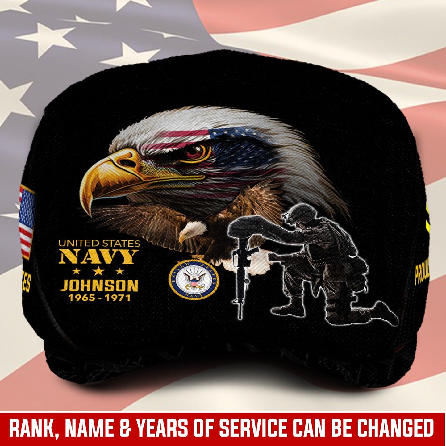 Custom U.S. Navy Jeff Cap – Bald Eagle Design