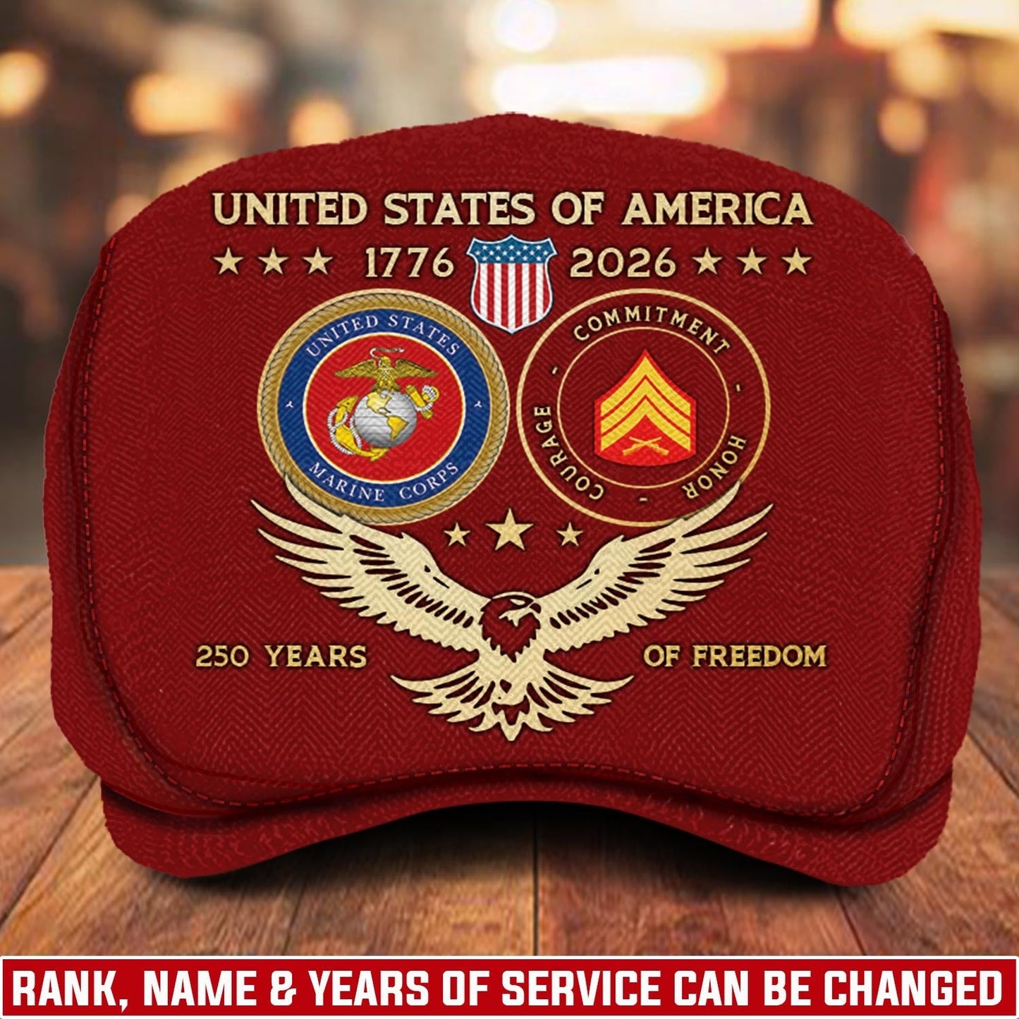Custom U.S. Marine Corps Jeff Cap – 250 YEARS OF FREEDOM