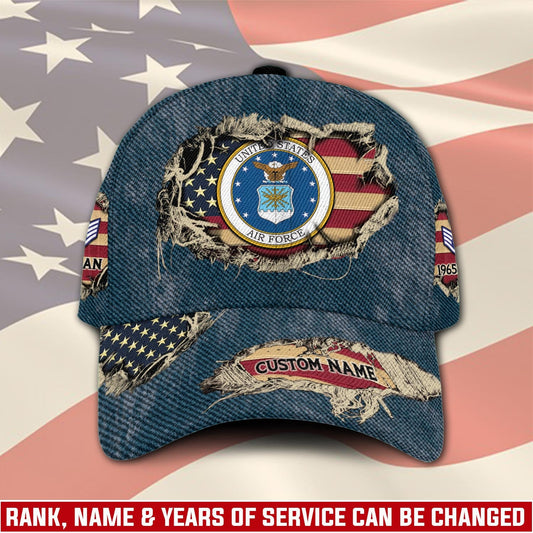 US Air Force – Classic Cap – Distressed Denim Print