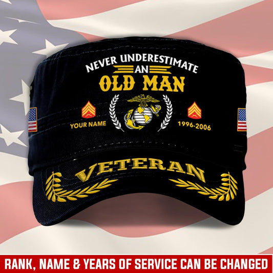 US Marine Corps – Military Cap - Never Underestimate An Old Man