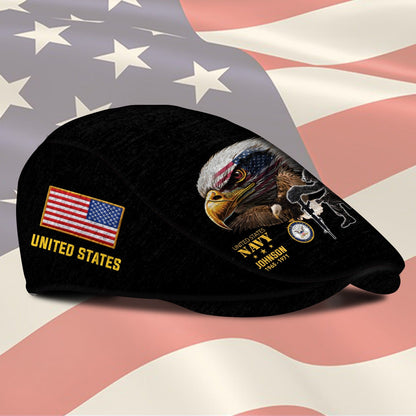Custom U.S. Navy Jeff Cap – Bald Eagle Design